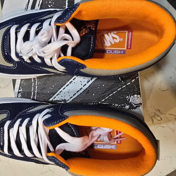 VANS SKATE HALF CAB SKATEBOARD SHOE - SMOKE / NAVY [VN0A5FCDY041] MENS 10 NEW - Picture 5 of 13